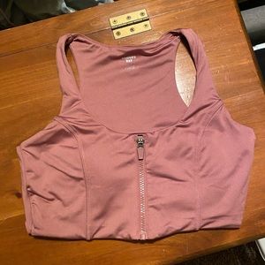 Zip front sports bra